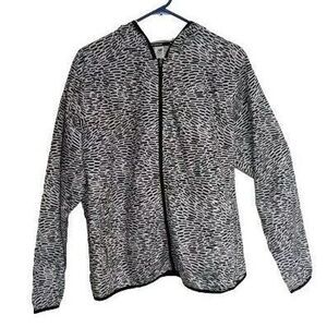 New Balance Hooded Top Women X-Large Zebra Full Zip Side Pockets Hoodie XL